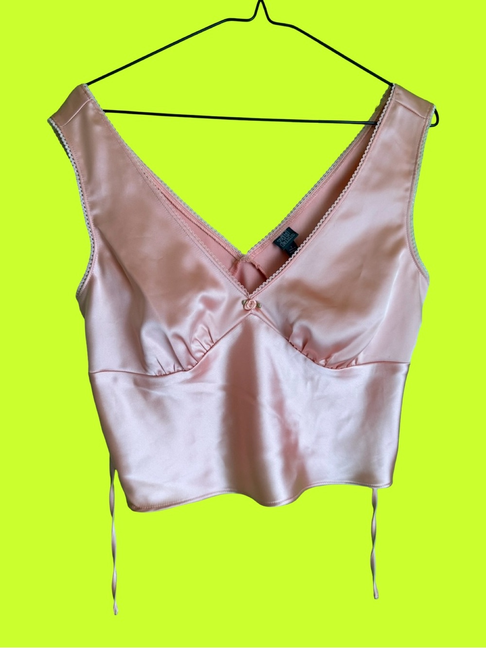 *NWT* Wild Fable Pinky-Peach Satin Tie-Back Crop Top – Size S
